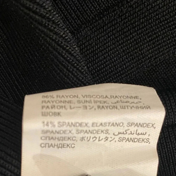 Bebe Women’s Black Stretch Mini Pencil Skirt Viscose Spandex Bodycon Medium EUC - Picture 11 of 13